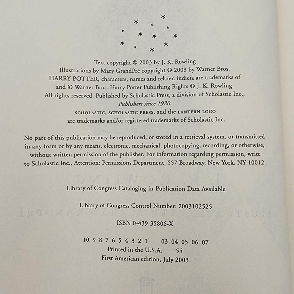 Harry Potter and the Order of the Phoenix Hardcover First American Edition 2003 - Picture 3 of 15